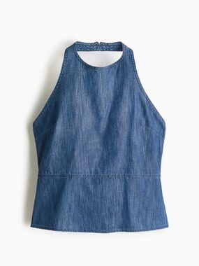 H&M Blue Denim Halter Tank Top